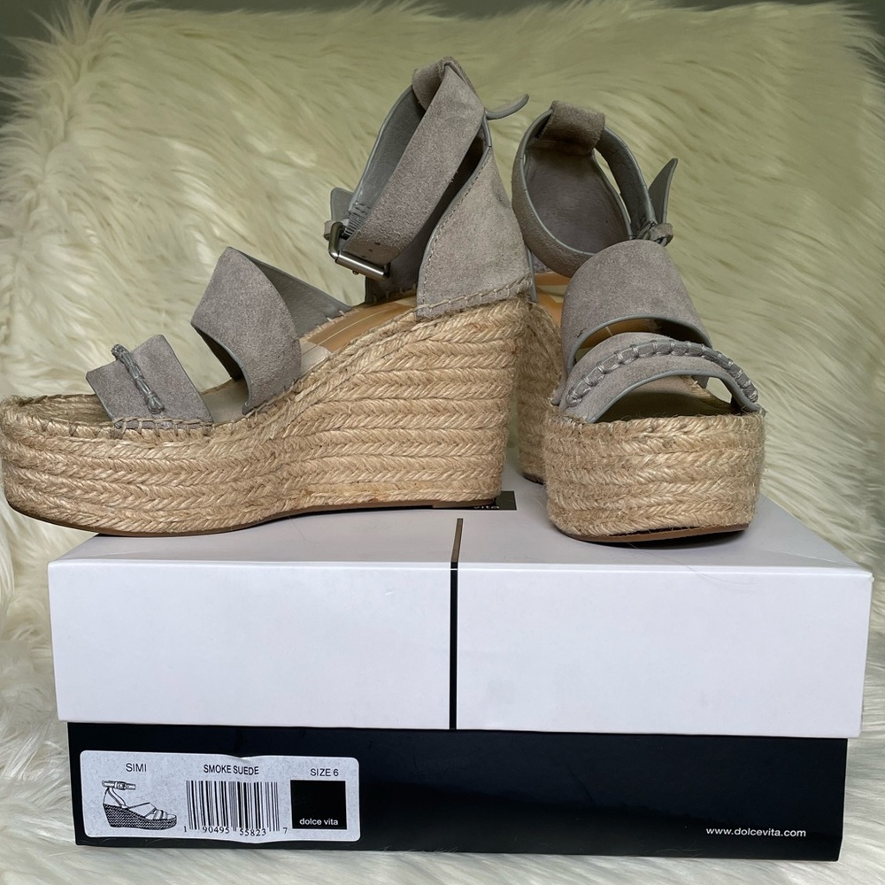 Dolce Vita Smoke Suede Shaun Platform Espadrille